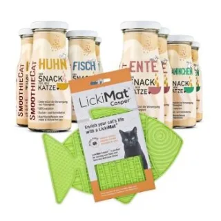 SmoothieCat Mix + Lickimat Grün 8x150 g