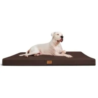 Tierlando OSCAR VISCO - Orthopädische Hundematte Matratze aus Kunstleder braun 1,5 m, 11 cm, 1 m