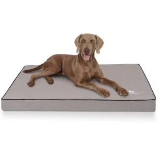 Knuffelwuff Orthopädische Hundematte Nantucket aus Velours mit Handwebcharakter grau XXL