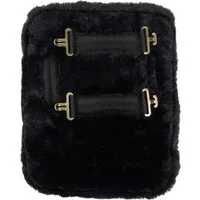 Kentucky Horsewear Brusterweiterung künstliches Lammfell schwarz - 2 Schnallen - 1 Stk