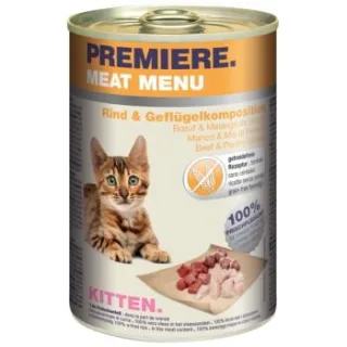 PREMIERE Meat Menu Nassfutter Kitten Rind und Geflügelkomposition 24x400 g