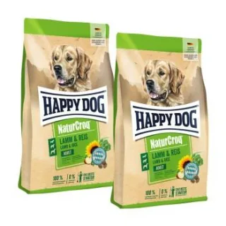 HAPPY DOG NaturCroq Trockenfutter Hund Adult, Lamm & Reis 2x15 kg
