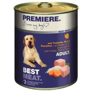 PREMIERE Best Meat Nassfutter Hund, Adult, Truthahn und Gemüse 12x800 g