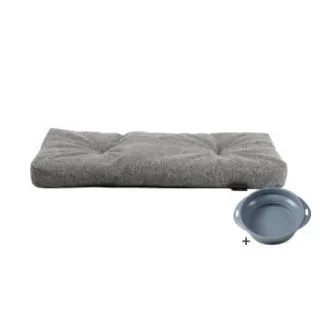 Rohrschneider ® Hundebett mit Anti-Rutsch-Boden, strapazierfähiges Kissen für Hunde und Katzen, B80 x T50 x H 7 cm, inkl. Gratis-Wassernapf