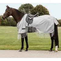 Waldhausen Fliegenausreitdecke Protect mit Fransen, silbergrau - 135 cm