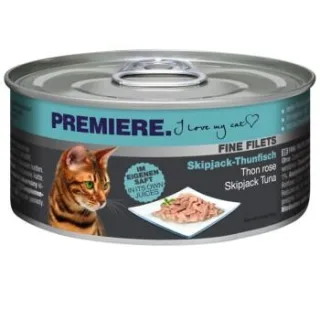 PREMIERE Fine Filets Nassfutter Katze Adult Skipjack-Thunfisch 48x80 g