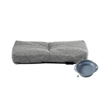 Rohrschneider ® Hundebett mit Anti-Rutsch-Boden, strapazierfähiges Kissen für Hunde und Katzen, B47 x T30 x H7 cm, inkl. Gratis-Wassernapf
