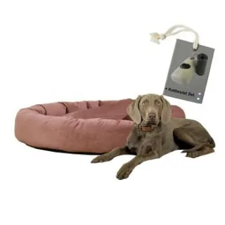 Rohrschneider ® Hundekissen inkl. Gratis-Beigabe, Kuschelhöhle "Denver" altrosa L
