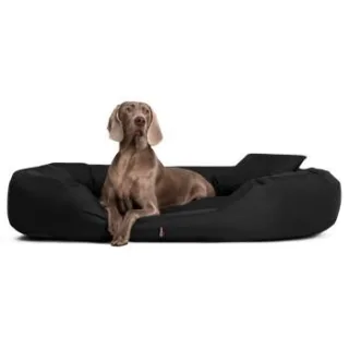 Tierlando ® Orthopädisches Hundebett SAMMY | Robuster Polyester | Dicke Umrandung schwarz 1,4 m, 30 cm, 1,05 m