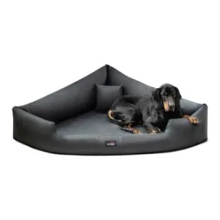 Tierlando TRIVIA - Orthopädisches Eckhundebett schwarz/ graphit 1 m, 25 cm, 1 m