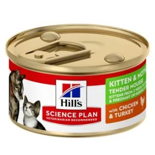 Hill's Science Plan Kitten & Mother mit Huhn & Truthahn, Tender Mousse 24×85 g