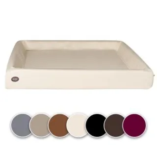 SABRO Hundebett KUDDE Kunstleder creme/ beige 70 cm, 85 cm