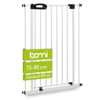 bomi Türschutzgitter Extrahoch 107 cm - Merle 73-161 cm in Weiß für Hunde & Katzen XL