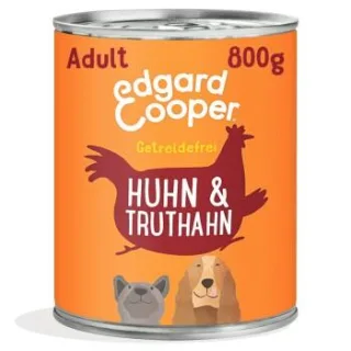 Edgard & Cooper Nassfutter Hund, Adult, Rind, Huhn & Chiccorée 6x800 g