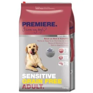 PREMIERE Sensitive Trockenfutter Hund Adult Grain Free Rind und Kartoffel 12 kg