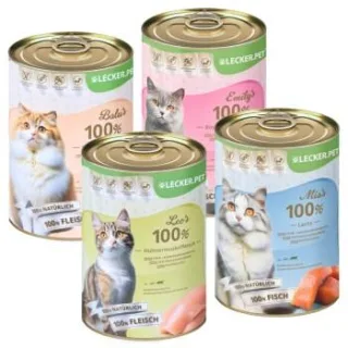 Lyra Pet Lecker.Pet Balu’s, Emily's, Leo's & Mia's 100 % Fisch & Fleisch Katzenfutter Nassfutter Mix