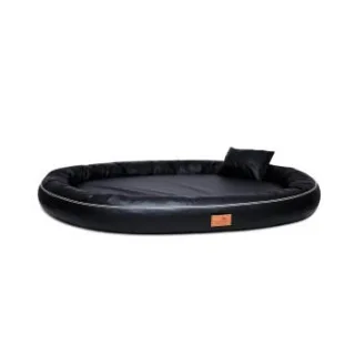 Tierlando ® Orthopädisches Hundebett GILBERT ORTHO Hair-Protect LATEX Kunstleder schwarz 1 m, 15 cm, 85 cm