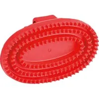 Kerbl Gummistriegel oval, Hartgummi - rot