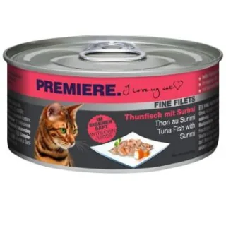 PREMIERE Fine Filets Nassfutter Katze Adult Thunfisch mit Surimi 24x80 g