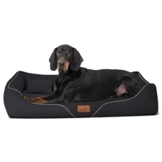 Tierlando WILLIAM Couture - Orthopädisches Hundebett schwarz 1,3 m, 22 cm, 1 m