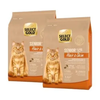 SELECT GOLD Hair+Skin Senior Geflügel und Lachs 2x2,5 kg
