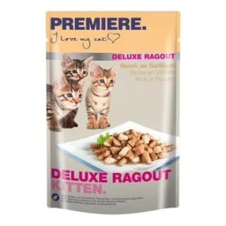 PREMIERE Deluxe Ragout Nassfutter Kitten Reich an Geflügel 44x85 g