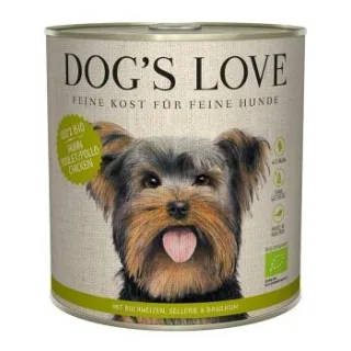 DOG'S LOVE Nassfutter Hund, Adult, Bio Huhn mit Buchweizen und Sellerie 6x800 g