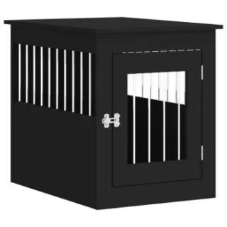 VidaXL Hundekäfig im Möbel-Stil schwarz 75 cm, 55 cm, 65 cm