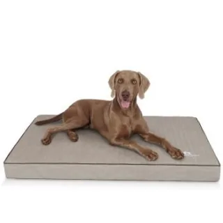 Knuffelwuff orthopädische Hundematte Palomino aus laser-gestepptem Kunstleder grau L