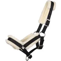 QHP Fohlenhalfter mit Pelz schwarz - FULL