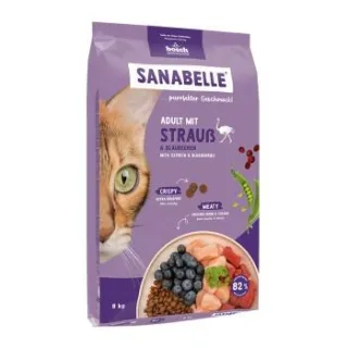 Sanabelle Trockenfutter Katze, Adult, mit Strauß 2x8 kg