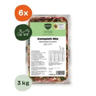 BARFER'S Komplett-Mix Kaninchen und Lamm 6x500 g