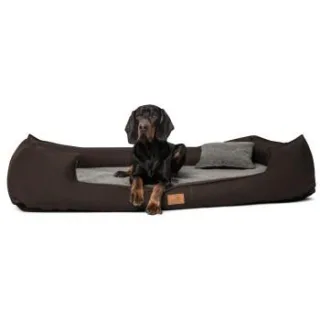 Tierlando ® Nonplusultra LINUS orthopädisches Hundebett Visco PLUS Kunstleder braun 1,1 m, 25 cm, 90 cm