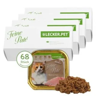 Lyra Pet Lecker.Pet Balu's Feine Paté Reich an Pute Katzenfutter Nassfutter Vollnahrung 100 g