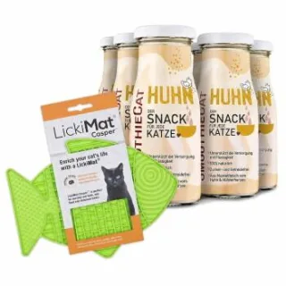 SmoothieCat Huhn 6x 150 ml + Lickimat Grün