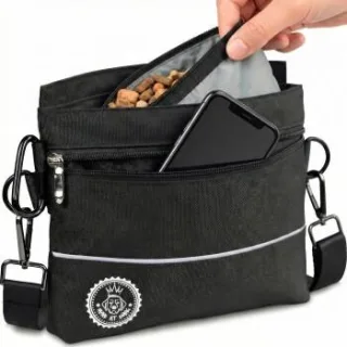 HUND IST KÖNIG ® Leckerlietasche für Hunde mit Einhand-Magnet-Verschluss für Gassi & Hundetraining M