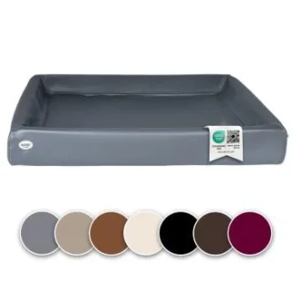 SABRO Hundebett KUDDE Kunstleder grau 1 m, 1,2 m