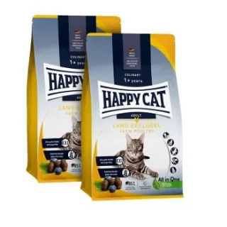 HAPPY CAT Culinary Trockenfutter Katze Adult, Land-Geflügel 2x10 kg