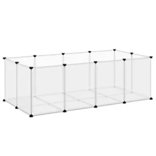 VidaXL Kleintierkäfig PP Stahl Freigehege Transparent/Schwarz