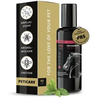 Peticare Anti-Kriebelmücken Gnitzen Roll-On für Pferde, Sommerekzem vorbeugen