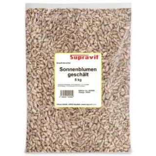 Supravit Sonnenblumenkerne geschält - Ganzjahresfutter für Wildvögel 5 kg