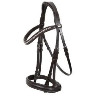 Hans Melzer Horse Equipment Hans Melzer Trense Calgary englisches Reithalfter ohne Sperrriemen braun/silber WB EXTRA (KB-Kaltblut)