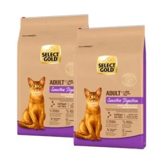 SELECT GOLD Sensitive Digestion Trockenfutter Katze Adult Geflügel und Reis 2x7 kg