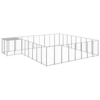 VidaXL Hundezwinger silber 5,5 m, 4,4 m, 1,1 m