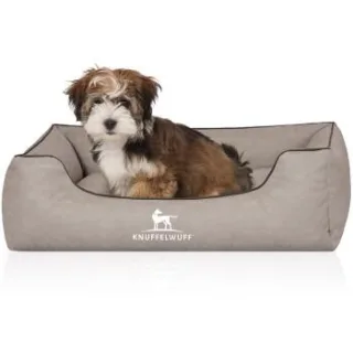 Knuffelwuff Hundebett Scottsdale aus Kunstleder hellgrau S