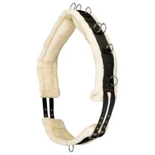 Equinate Longiergurt Cleveland mit synthetischem Lammfell und Widerristpolster WB (Warmblut)