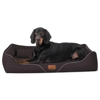Tierlando WILLIAM Couture - Orthopädisches Hundebett braun 1,1 m, 22 cm, 85 cm