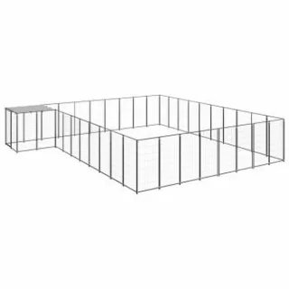 VidaXL Hundezwinger schwarz 5,5 m, 5,5 m, 1,1 m
