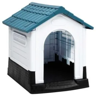 VidaXL Hundehütte aus Polypropylen blau 57 cm, 68 cm, 66 cm