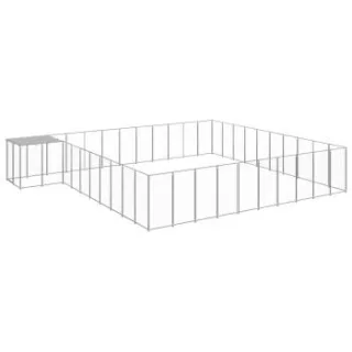 VidaXL Hundezwinger silber 6,6 m, 5,5 m, 1,1 m